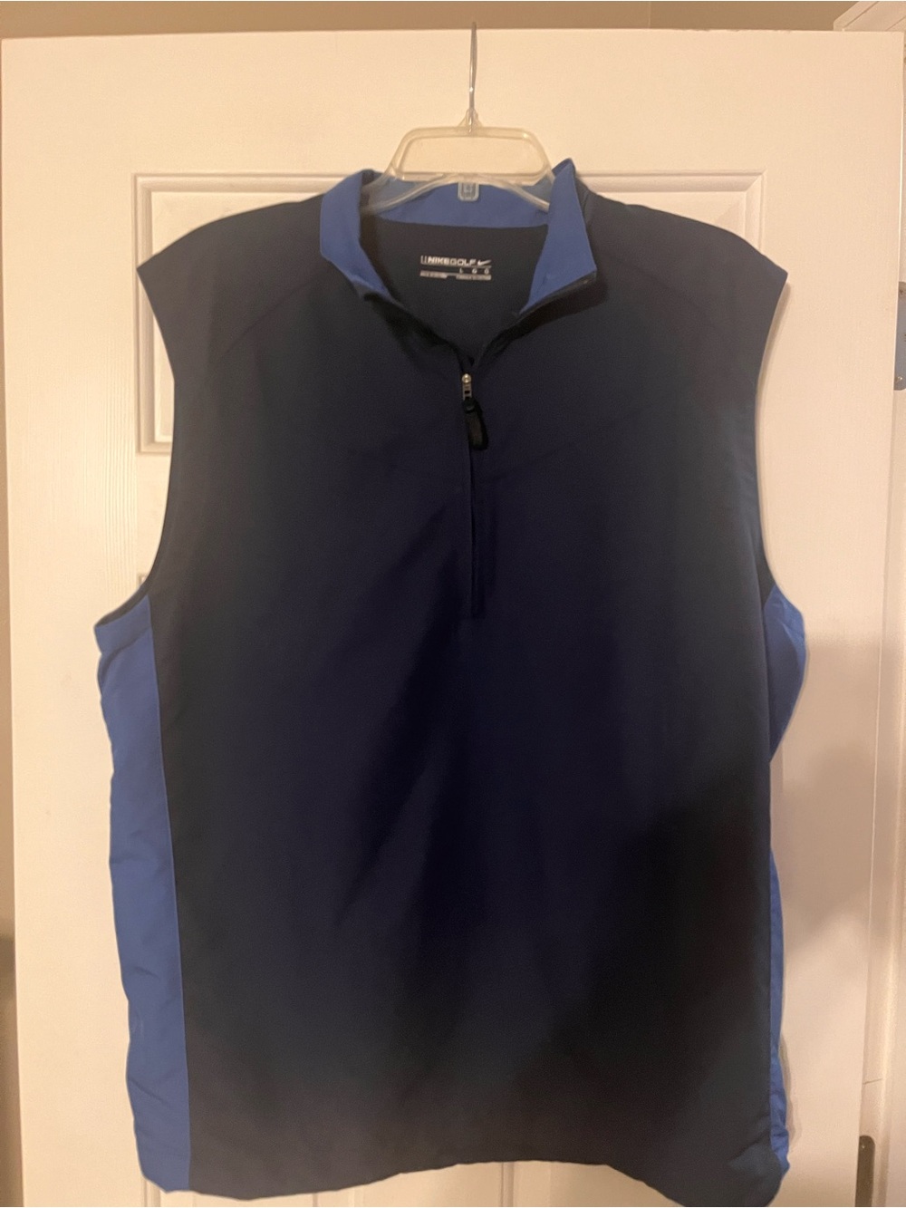 Nike Men's Navy & Blue Sleeveless Golf Vest - Quarter Zip